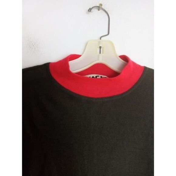 Hache  Italian Design Virgin Wool Blue, Brown Mock Neck Sweater size EU 40/Large - Picture 4 of 10